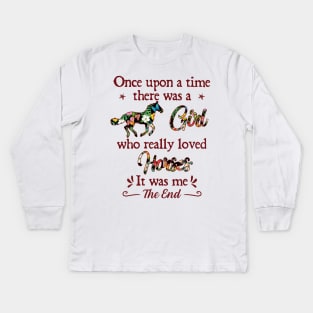 Once upon a time there was a girl Kids Long Sleeve T-Shirt